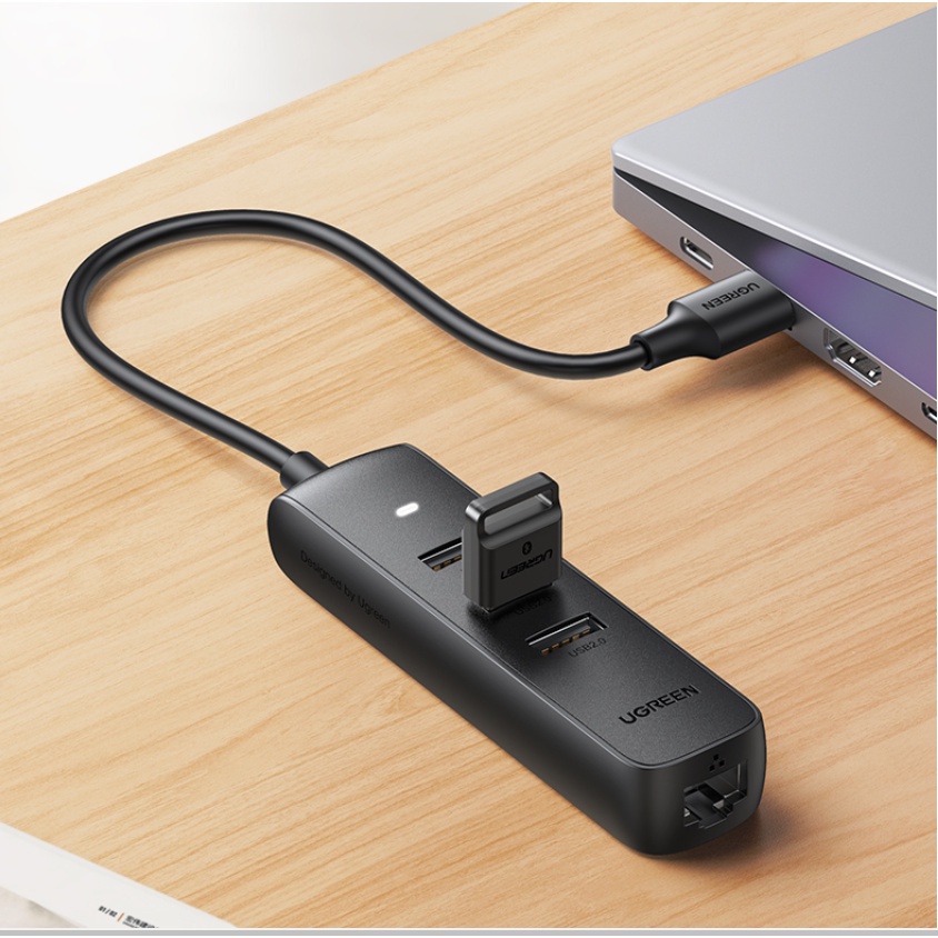 Cáp USB 2.0 sang Lan 10/100Mbps và 3 cổng USB 2.0 Ugreen 20984 - hàng chính hãng