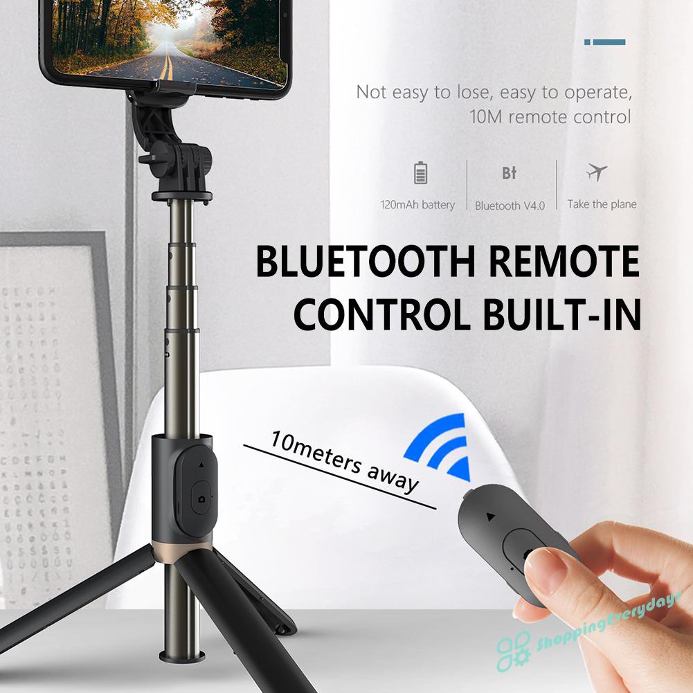 sv  Q03S Aluminum Bluetooth Selfie Stick Tripod w/ Remote Shutter + Fill Light