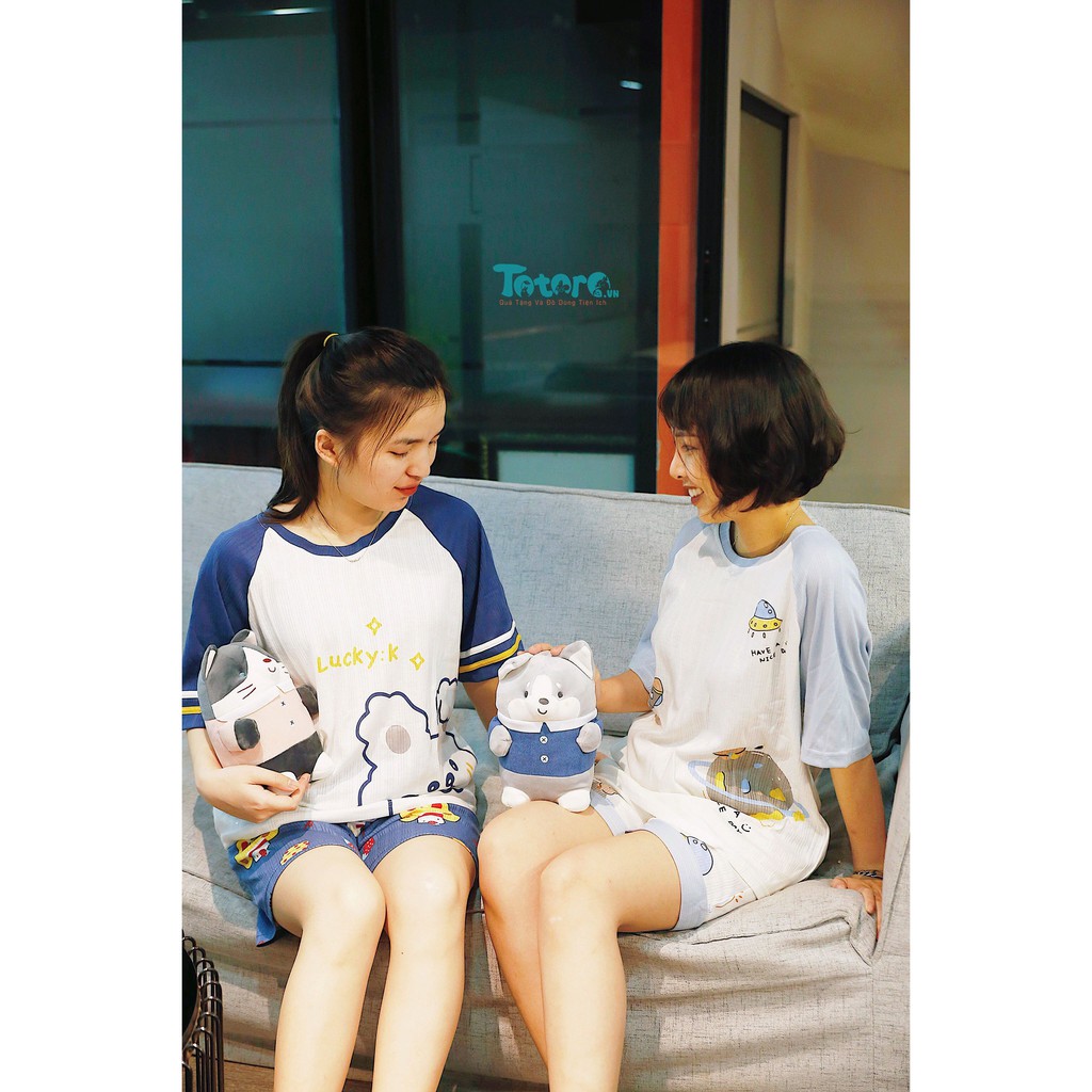 Bộ đồ ngủ Cotton cộc tay hình dễ thương