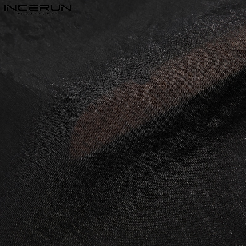 Áo sơ mi Incerun tay dài cổ V thời trang dễ phối đồ cho nam