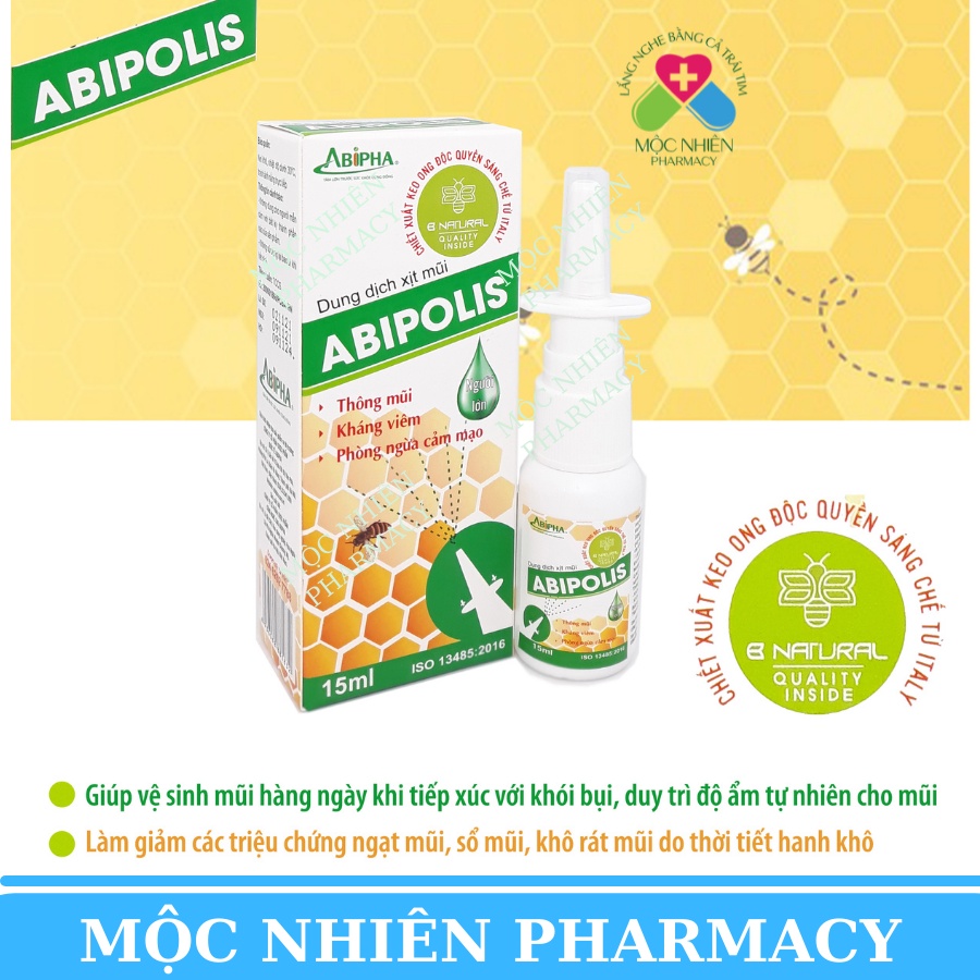 Xịt Mũi, Xịt Mũi Abipolis, Thông Mũi, Phòng Ngừa Cảm Cúm, Mộc Nhiên Pharmacy