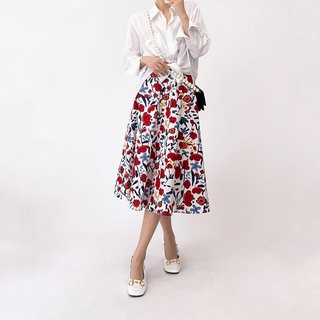 [Mã BMLT35] Chân váy hoa cạp chun mặc cực dễ chịu chất liệu vải thô lụa cao cấp thoáng mát đi chơi thiết kế EvaLover