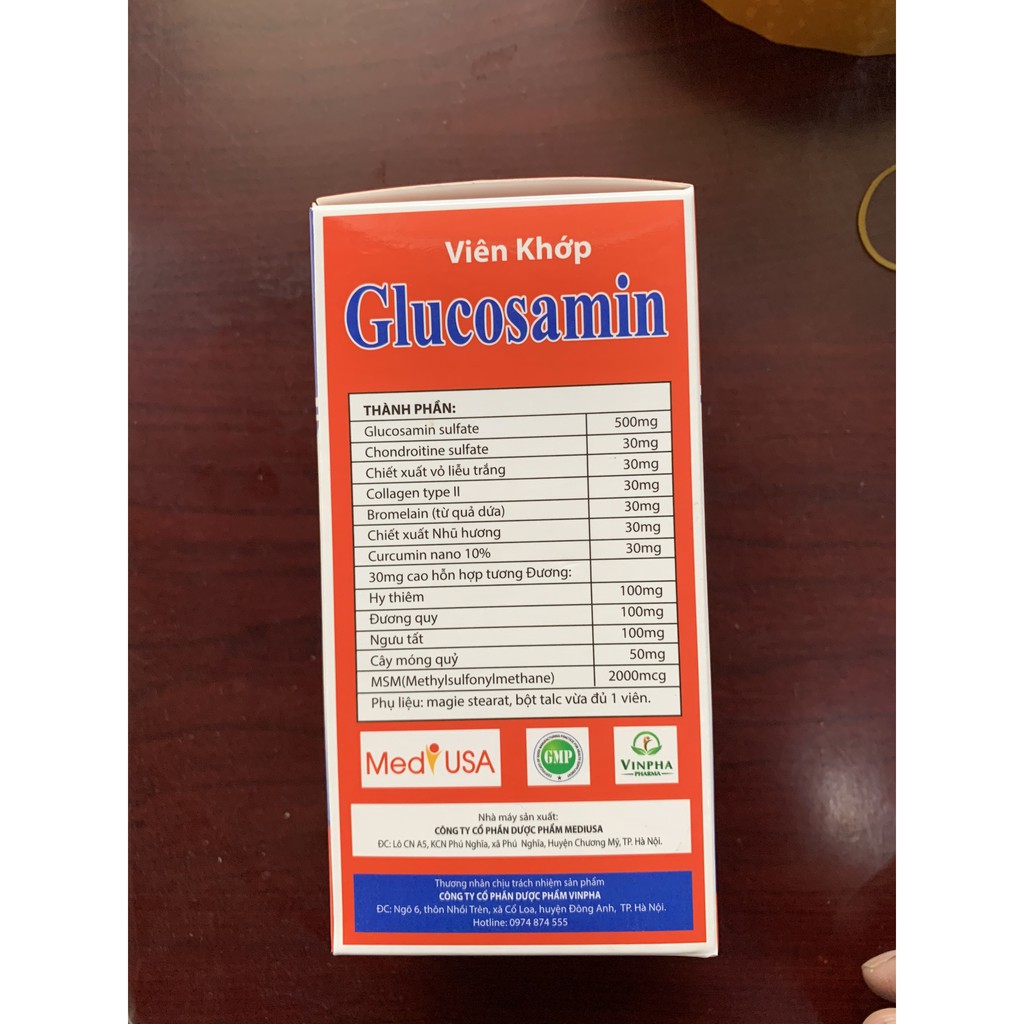Viên Khớp Glucosamin MSM 2000 Giảm Thoái Hóa Khớp, Giảm Đau Viêm Khớp Tăng Cường Dịch Khớp, Giúp Khớp Cử Động Linh Hoạt