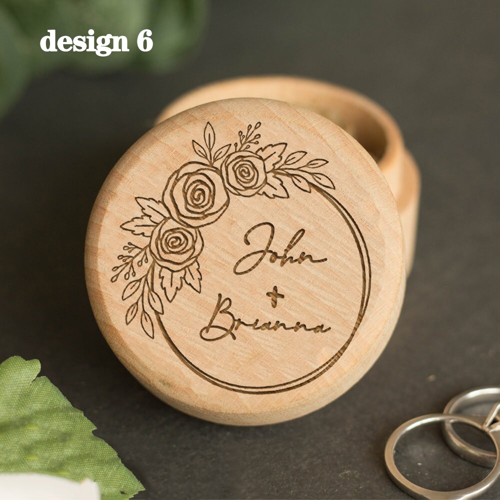 Tùy Chỉnh Nhẫn Cưới Hộp Cá Tính Tên Cặp Đôi Nhẫn Đính Hôn Hộp Cầu Hôn Nhẫn Cưới Bảo Quản Món Ăn Ngày Lễ Tình Nhân