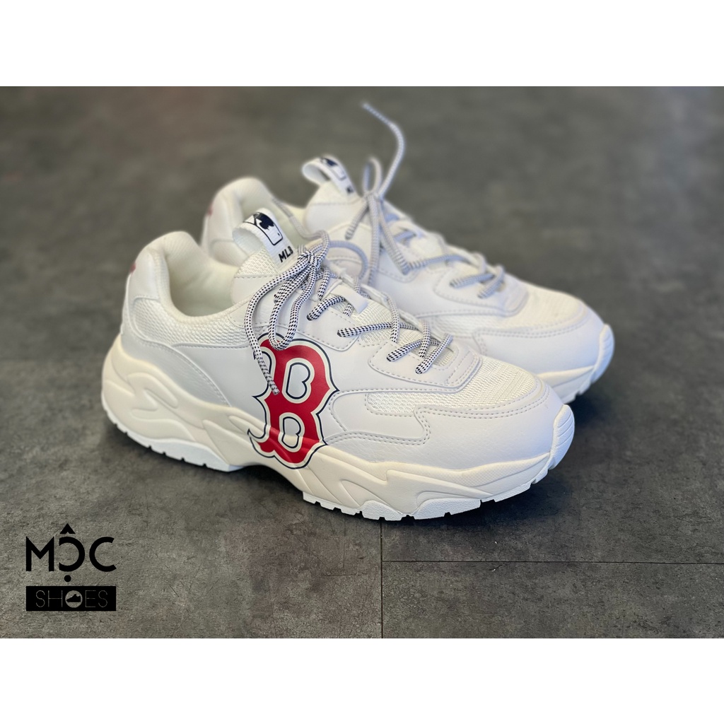 [CHÍNH HÃNG] Giày Sneaker MLB Chunky Lite - Logo B đỏ màu White (8)