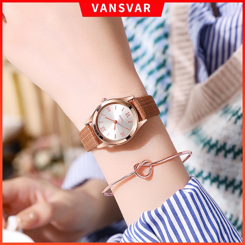 Đồng Hồ Đeo Tay Dây Da Thời Trang Cho Nữ
