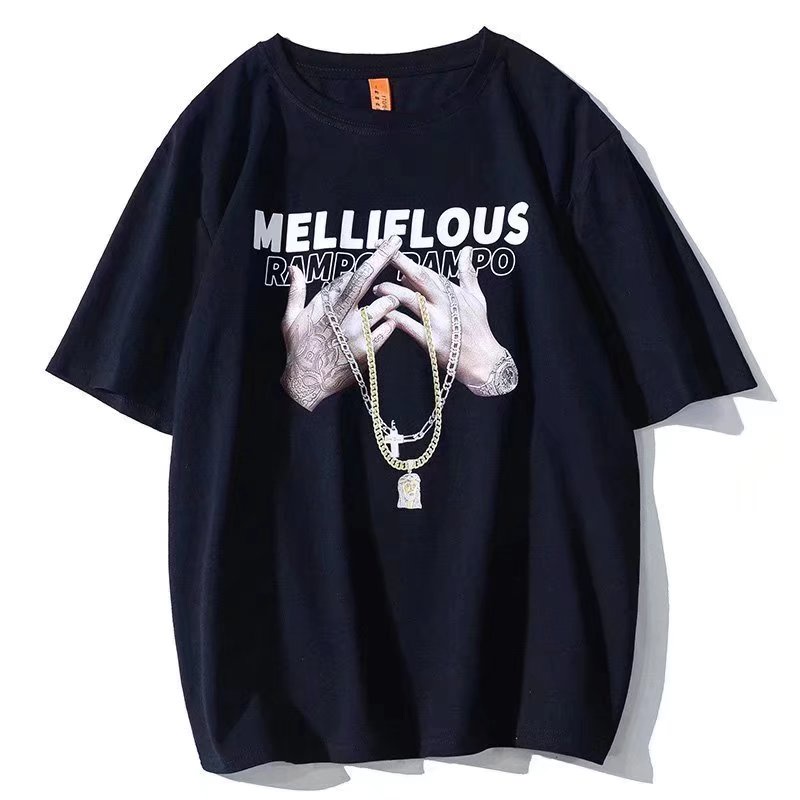 Áo Thun Nam Tay Ngắn Dáng Rộng Phong Cách Hip Hop Hàn Quốc Size M-5XL