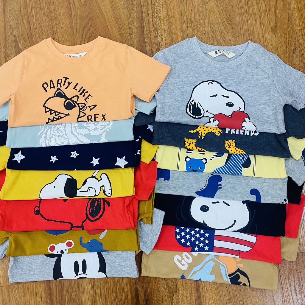 ÁO THUN H.M XUẤT DƯ NHIỀU MẪU CHO BÉ TRAI 7-18KG - BIGBABY SHOP