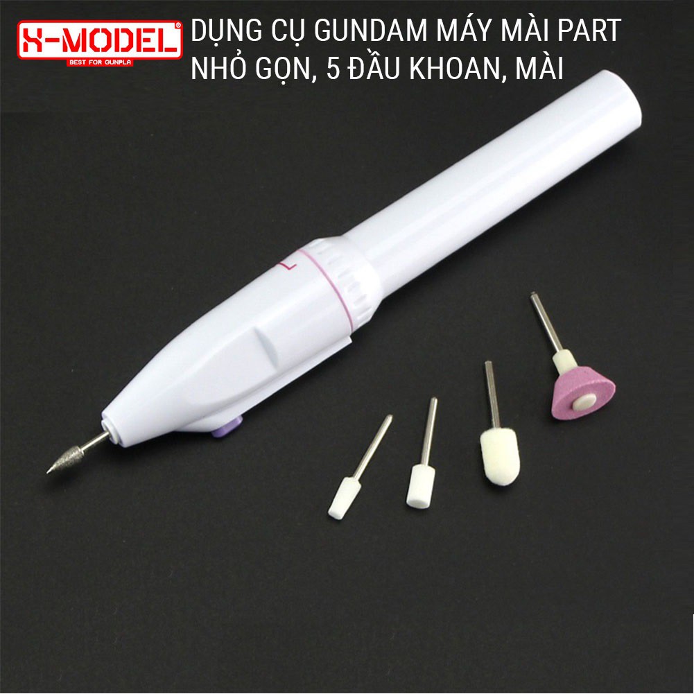 Máy mài part nhựa mô hình Gundam gồm 5 đầu khoan, mài XMODEL dung cụ làm mô hình, lắp ráp đồ chơi Gundam Anime Nhật