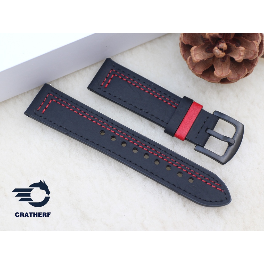 Dây Da Bò Sáp Ngựa Điên Chốt Thông Minh Thay Thế Cho Đồng Hồ Cổ Điển Các Loại SmartWatch, Samsung Watch, Huawei Watch