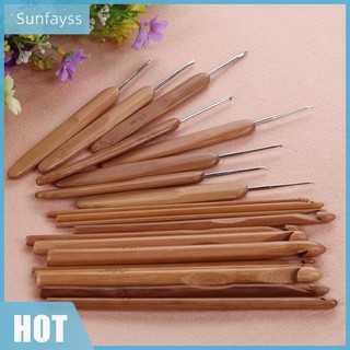 20Pcs Bamboo Crochet Hooks Knitting Weave Needles Set with Case