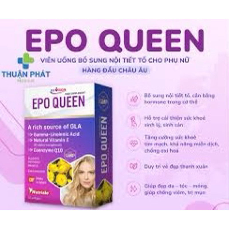 Tinh dầu hoa anh thảo EPO QUEEN - Tây Ban Nha hộp 30v