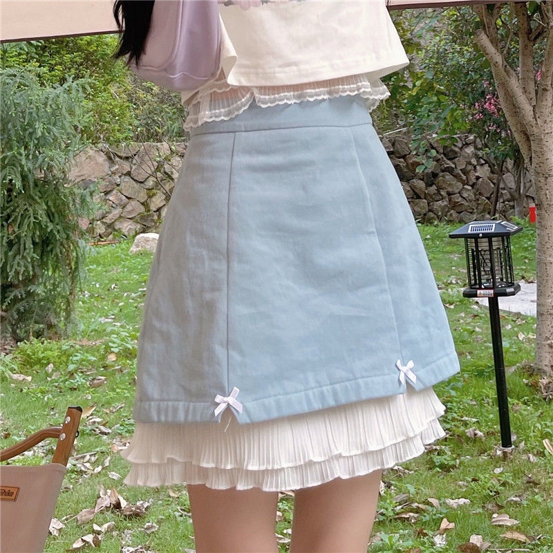 Chân Váy Lưng Cao Phối Bèo Có Size XS-XL