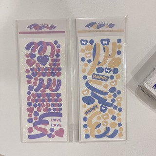 Sticker lấp lánh - nhiều họa tiết lấp lánh - hình dán trang trí sổ tay, ảnh polaroid, nhật kí, toploader