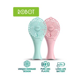 Quạt Mini Cầm Tay ROBOT RT-BF07 Power Bank 2000mAh - Hình Dáng Nàng Tiên Cá