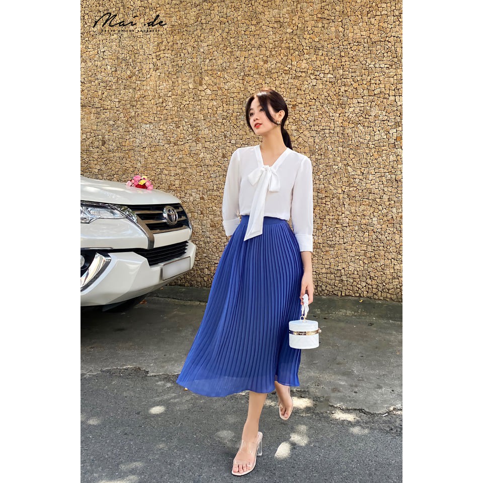 MAIDE Áó sơ mi cột nơ trước ELANI TOP
