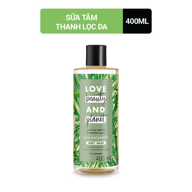 Sữa Tắm Love Beauty & Planet Thải Độc Detox Lưu Hương Thanh Mát Pure And Positive Với 100% Tinh Dầu Tràm Trà Úc 400Ml | BigBuy360 - bigbuy360.vn
