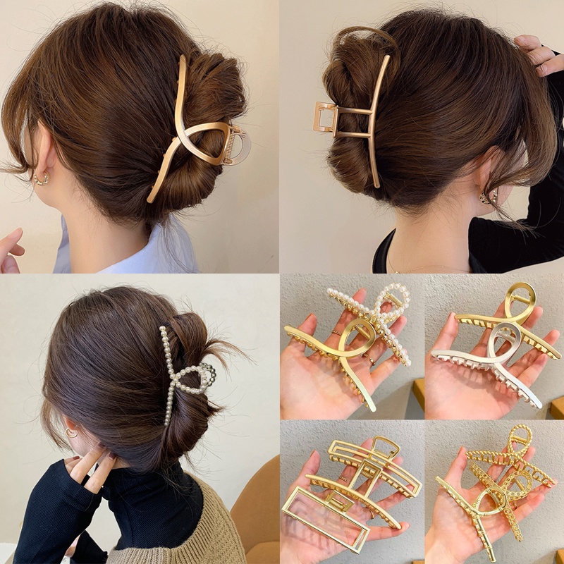 Kẹp Tóc Hình Cá Mập Đính Ngọc Trai Giả Thời Trang Hàn Quốc Cho Nữ