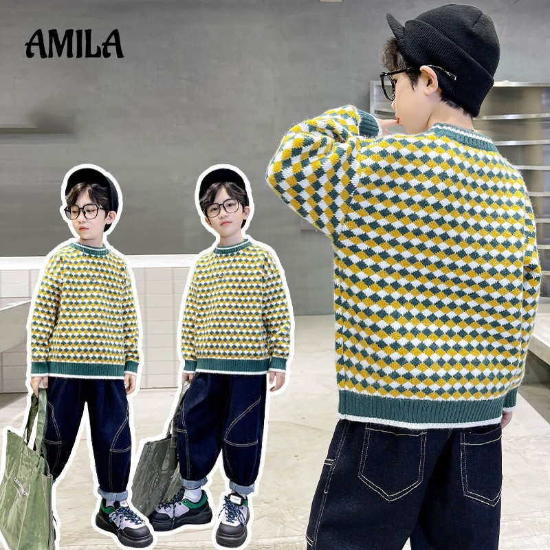 AMILA  áo len Quần Legging Thiết Kế Mới Năng Động Thời Trang Dành Cho Bé Trai áo len bé trai