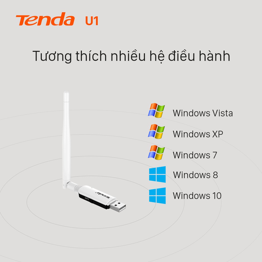 Tenda USB kết nối Wifi U1 tốc độ 300Mbps - Hãng phân phối chính thức