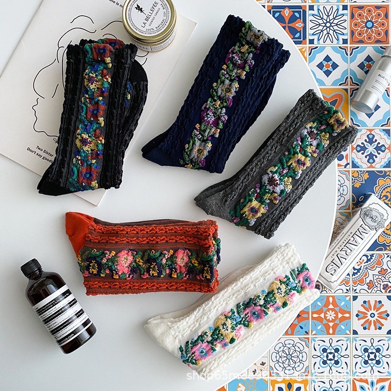 [ SẴN ] SET TẤT TRẮNG CỔ CAO NỮ VỚ CAO CỔ  TIỂU THƯ LOLITA TẤT VỚ NỮ THÊU HOA ULZZANG STYLE HÀN QUỐC