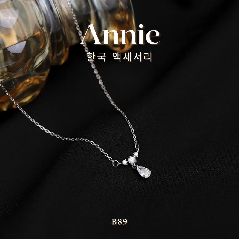 Dây chuyền nữ đính đá mạ bạc giọt nước phong cách dịu dàng Annie B89