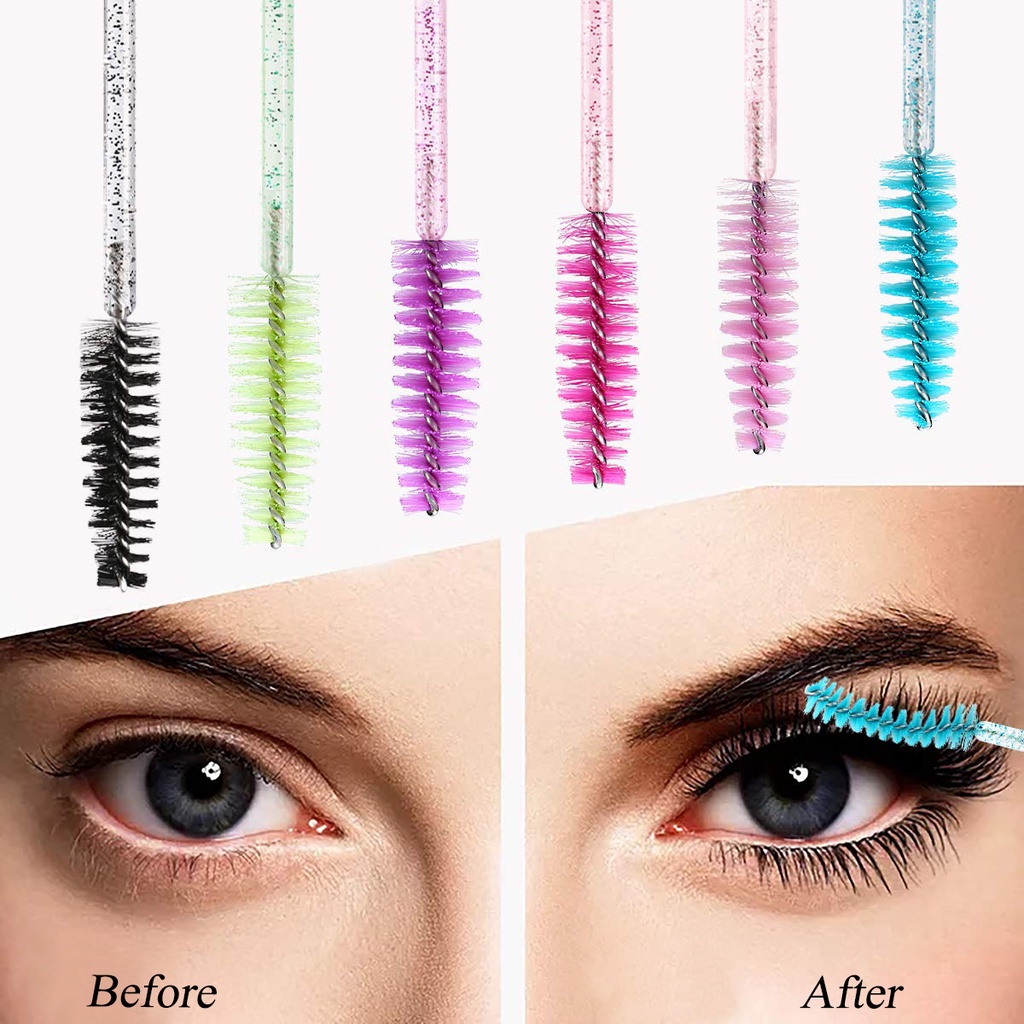 [Hàng mới về] Bộ 50 cọ mascara chuốt mi dùng một lần chất lượng cao với 7 màu tùy chọn
