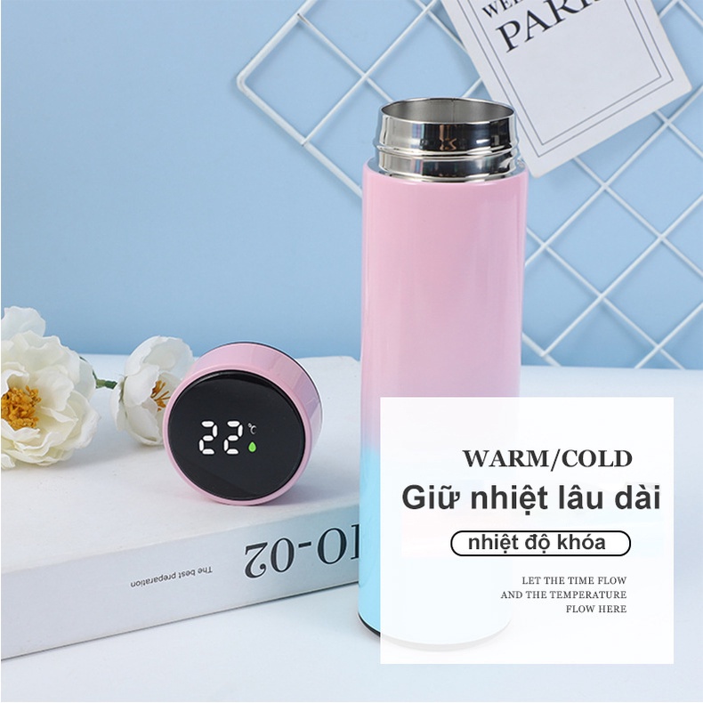 Bình Giữ Nhiệt Cao Cấp 500ml Có Đèn LED Hiển Thị Nhiệt Độ Kỹ Thuật Số Hiển Thị Kỹ Thuật Số Cốc Nước Học Sinh