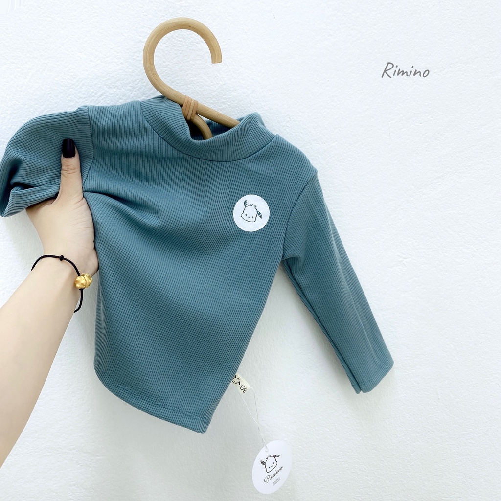 Áo dài tay cổ 3 phân giữ nhiệt chất len gân in hình cho bé Namkidshop