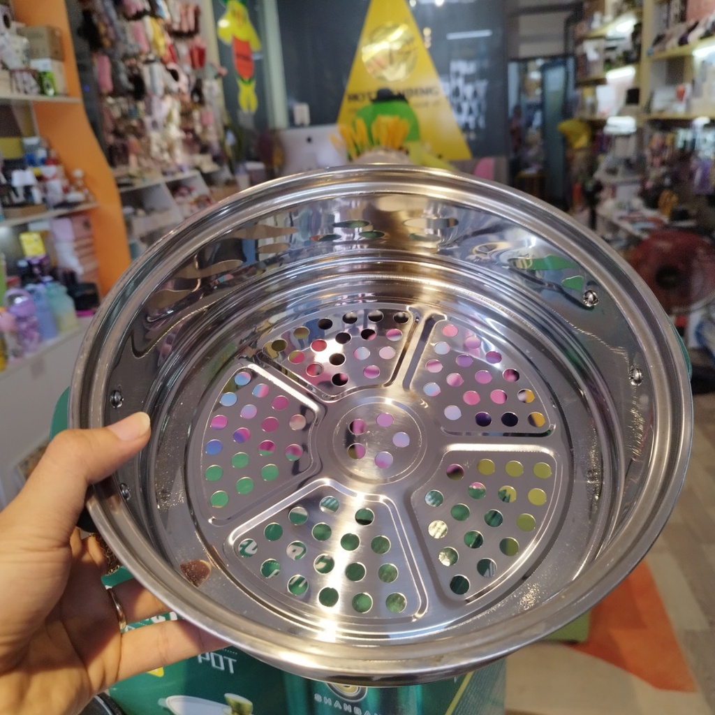 Nồi Cơm Đa Năng, Nồi Lẩu Điện Vân Đá Chống Dính SHANBAN Electric 24cm Kèm Lồng Hấp Inox 304.