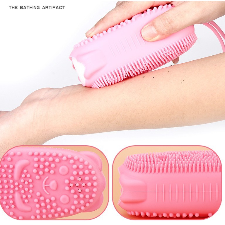 Bông Tắm Silicone Tạo Bọt Có Dây Treo
