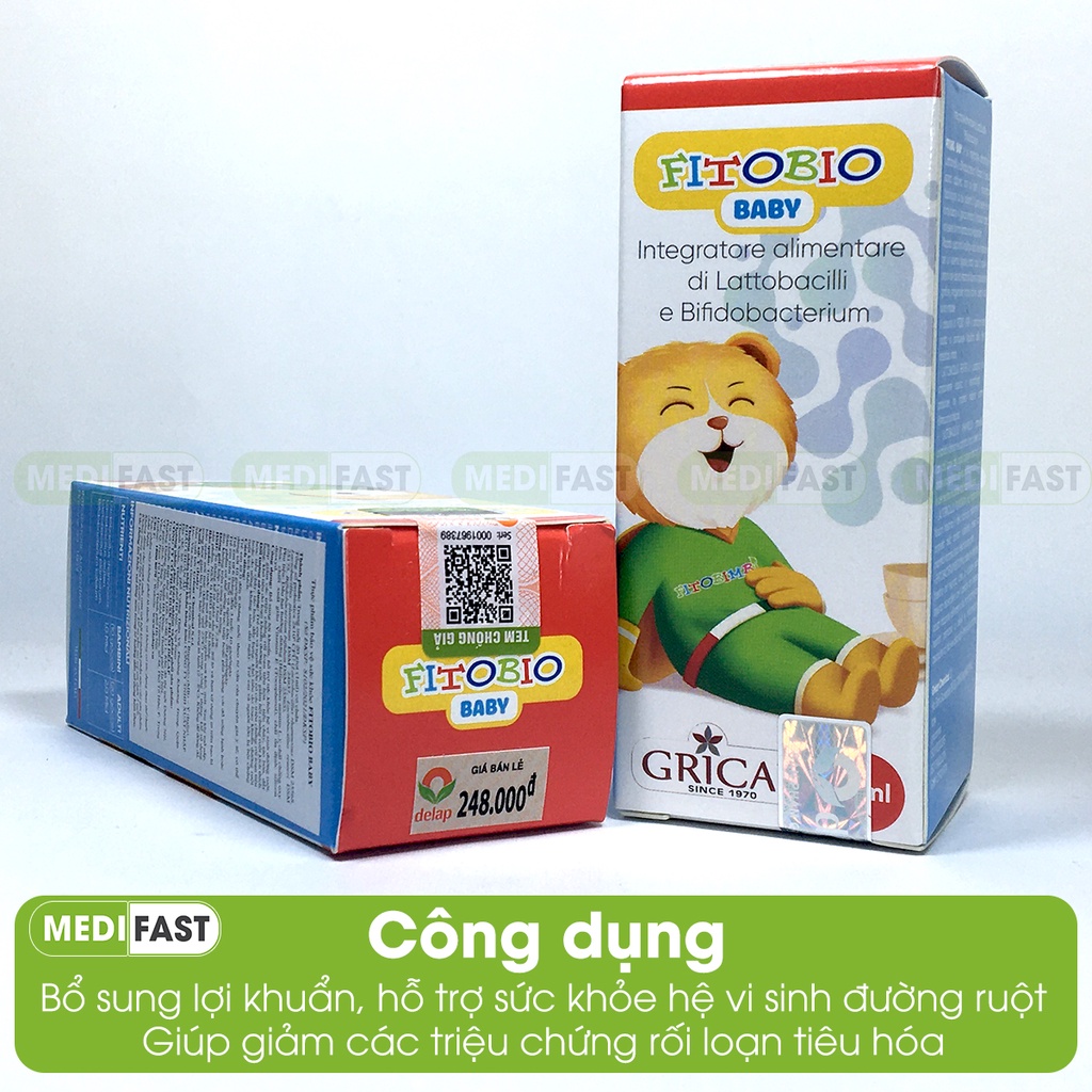 Men vi sinh cho bé Fitobio baby - Hỗ trợ giảm các triệu chứng rối loạn tiêu hóa - giúp bé ăn ngon - lọ 15ml