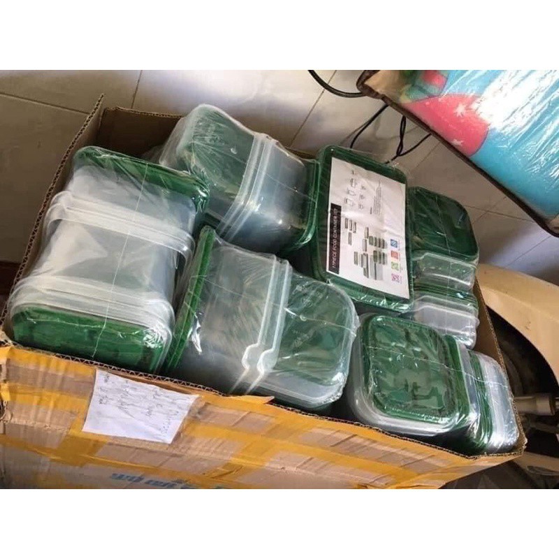 Bộ Hộp Nhưa 17 Chi Tiết Đựng Thực Phẩm Để Tủ Lạnh