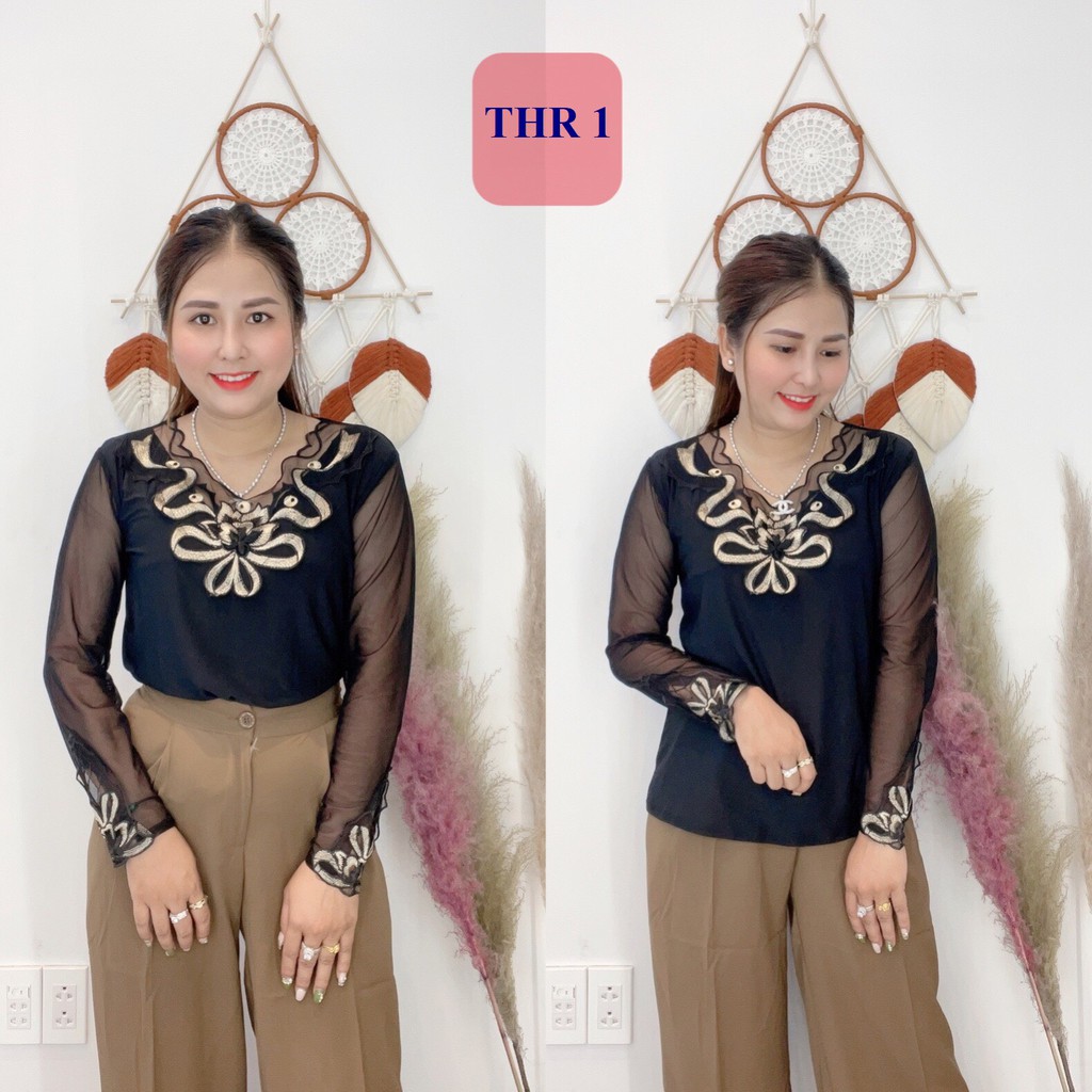 Áo thun ren đẹp, nhiều họa tiết - Size lớn cho phụ nữ trung niên
