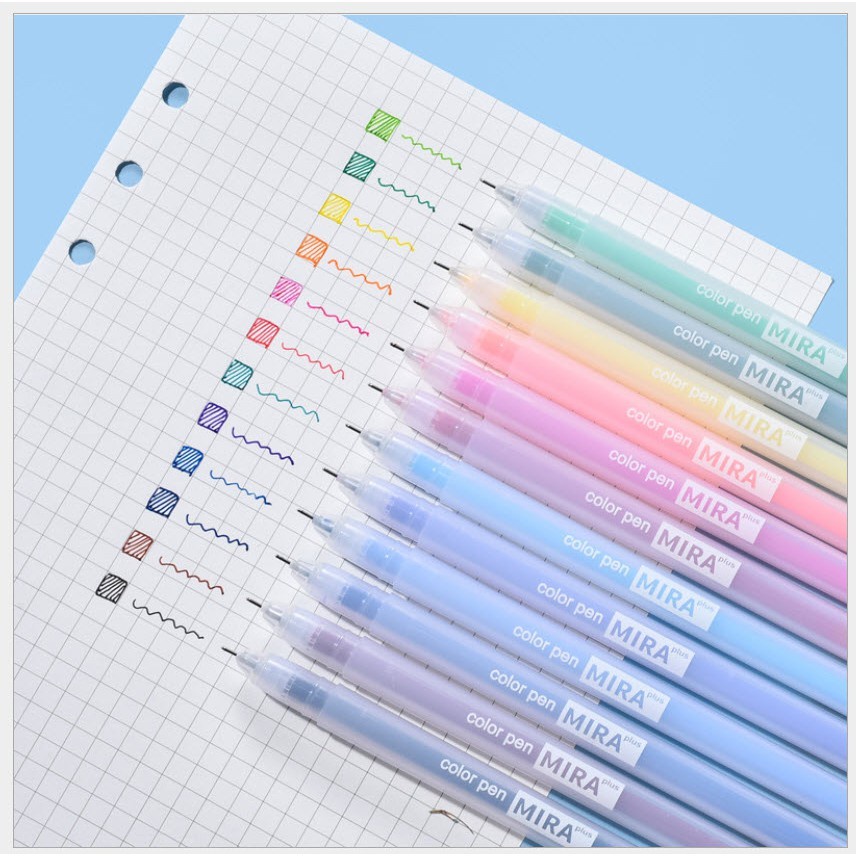 Bút mực gel MIRA ngòi 0.5mm nhiều màu sắc dành cho học sinh/sinh viên