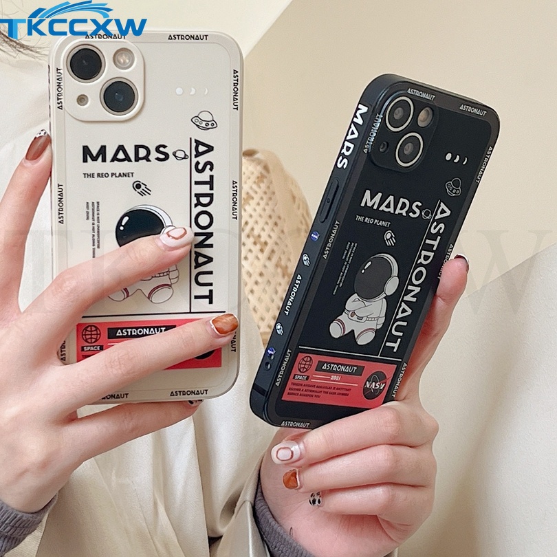 Ốp Điện Thoại TPU Mềm Chống Sốc Họa Tiết Phi Hành Gia Cho iPhone 12 13 Pro MAX 11 Pro MAX XS MAX XR X 6 6s 7 8 Plus SE 2020