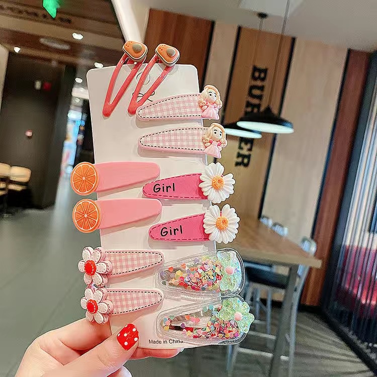 Set 12 Kẹp Tóc Hoạt Hình Dễ Thương Cho Bé Gái