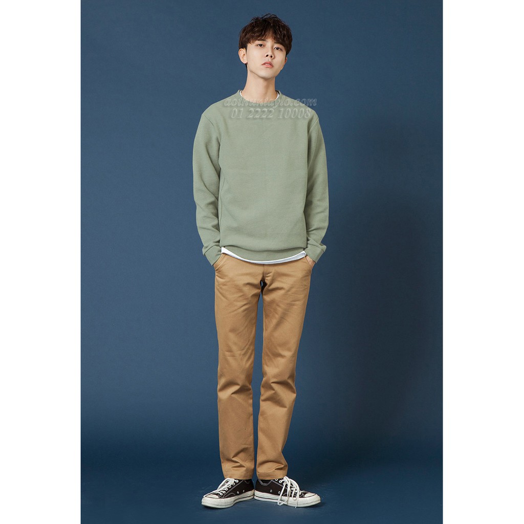 Áo Tay Dài Sweater Màu Trơn x Vải French Terry PLUS Cotton Dày (Korea) | Unisex Streetwear Local Brand Sweater STVR.vn | BigBuy360 - bigbuy360.vn