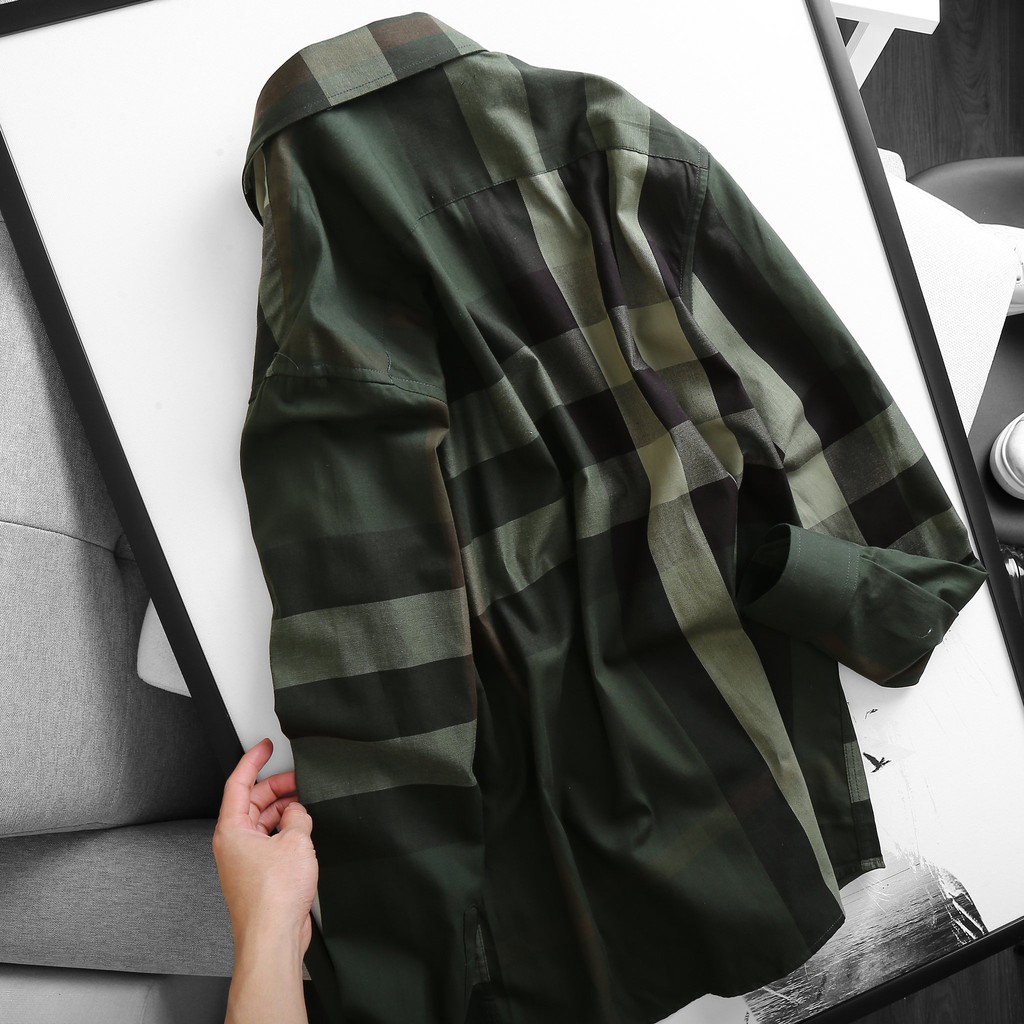 Áo sơ mi nam tay dài caro BBR BIGSIZE &lt; 130kg