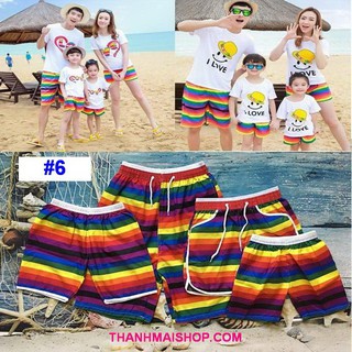 Quần đi biển nam nữ, trẻ em, gia đình DB030B thời trang nhiều màu sắc