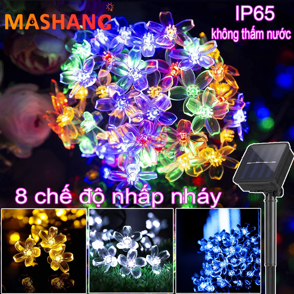 12M100LED năng lượng mặt trời ánh sáng giáng sinh ánh sáng anh đào 8 chế độ nhấp nháy không thấm nước câu chuyện cổ tích chiếu sáng sân vườn trang trí sân