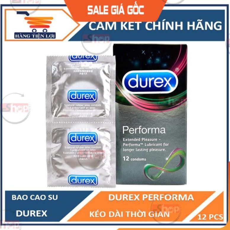 [Hàng Chính Hãng] - Bao cao su Durex Performa - Size 52mm - Hộp 12 cái, Bcs Kéo Dài Thời Gian Yêu, Bcs Siêu Mỏng.