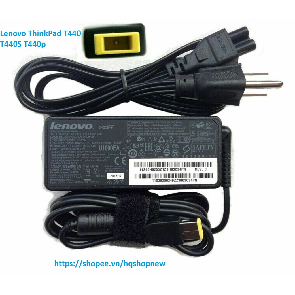 ⚡️[Sạc zin] Sạc laptop Lenovo ThinkPad T440 T440S T440p 20V - 2.25A - 3.25A - 45W - 65W chân vuông USB