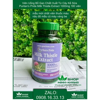 Viên Uống Bổ Gan Chiết Xuất Từ Cây Kế Sữa Puritan's Pride Milk Thistle Extract 1000mg mẫu mới nhất