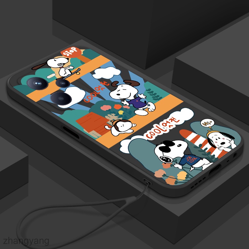 Ốp Điện Thoại Silicon In Hình Snoopy Có Dây Đeo Cho oppo reno 6 4g reno 6 5g reno 7