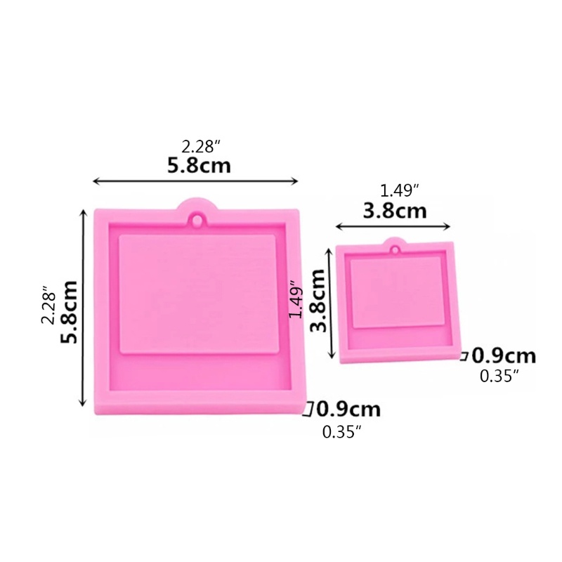 1 Set Khuôn Silicone Làm Móc Khóa Hình Khung Ảnh