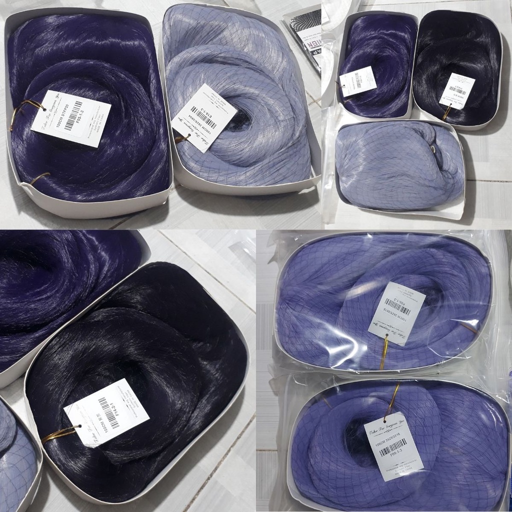 Wig/tóc giả nữ cơ bản 100cm màu xanh lá xanh rêu xanh dương xanh biển tím