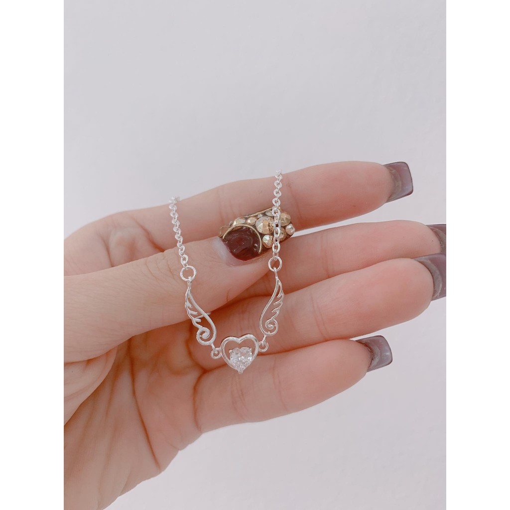 Lắc chân bạc ta hình cánh thiên thần, lắc chân thiên thần đủ màu đá | BigBuy360 - bigbuy360.vn