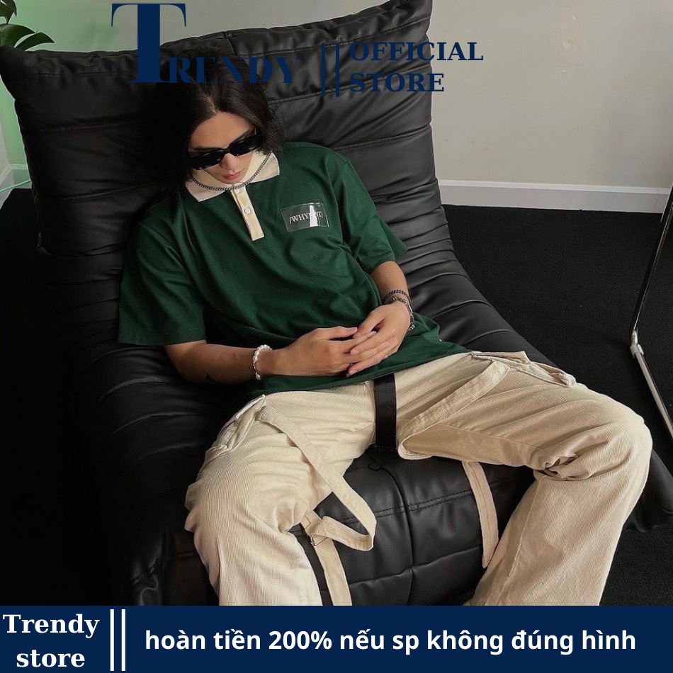 Áo Polo Whynot Locabrand Nam Nữ Unisex Oversize Màu Xanh Be Chất Cá Sấu Áo Thun Phông Form Rộng Giá Rẻ 1K