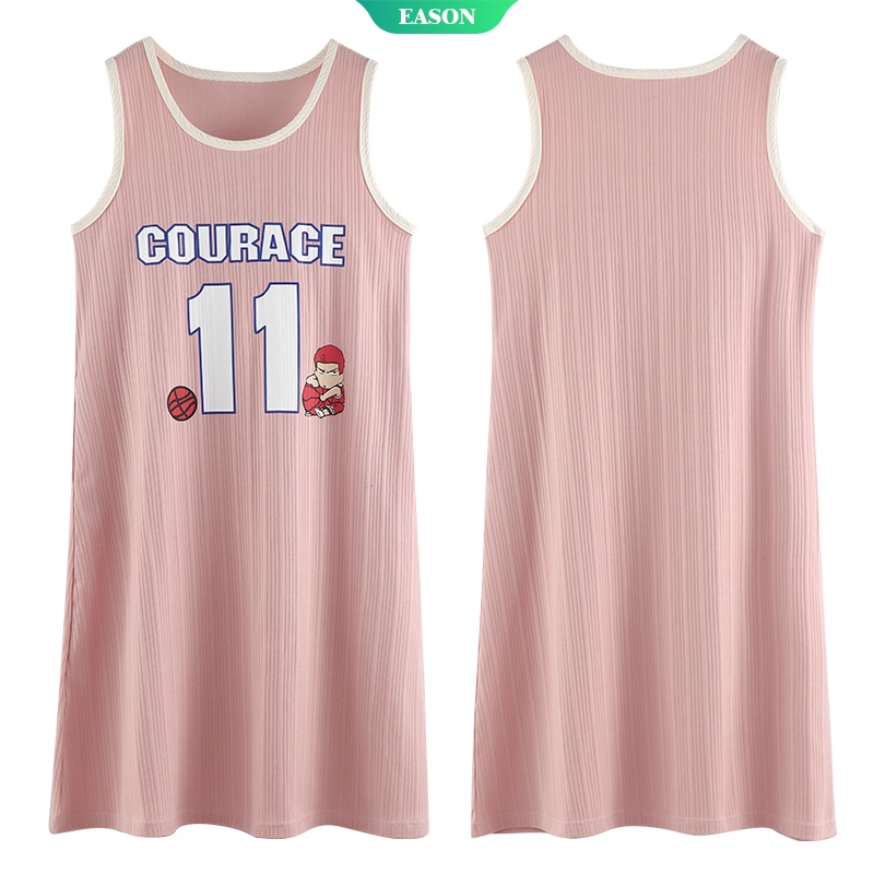Đầm Ngủ Cotton Dệt Kim Mỏng Không Tay Thoải Mái Thời Trang Mùa Hè Cho Nữ